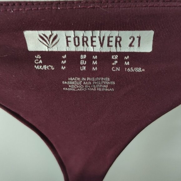 FOREVER 21 Burgundy Sports Bra Size Medium - Picture 2 of 3